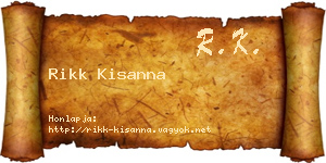 Rikk Kisanna névjegykártya